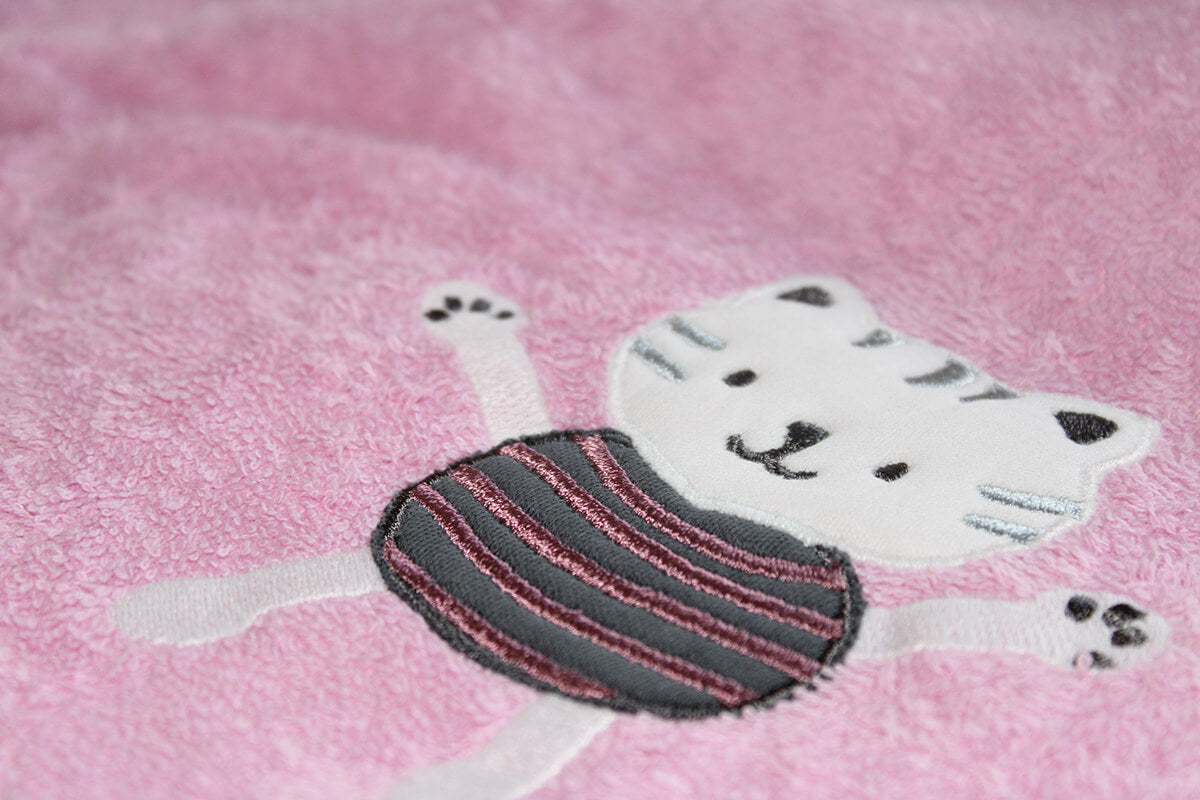 Lätzchen mit Namen – Dein Baby personalisiert Lätzchen Mädchen Lätzchen Katze | rosa