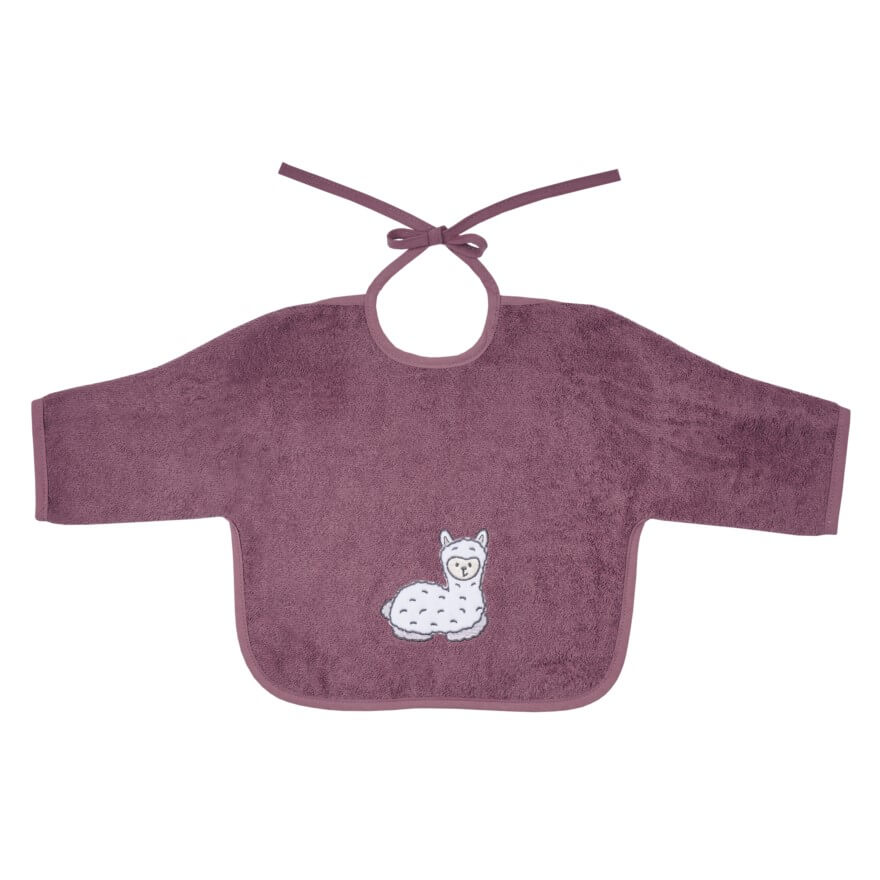 Personalisiertes Geschenk Baby mit lila Lätzchen Lama Dein – | Namen Lätzchen